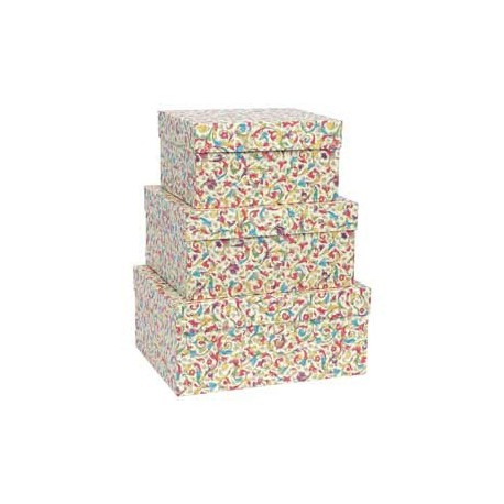 Set 3 scatole regalo grandi fantasia Florentia dimensioni assortite Kartos