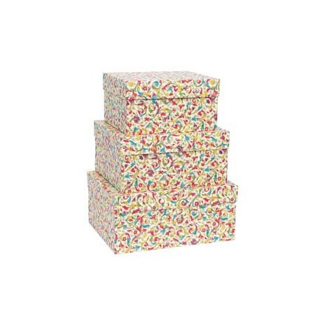 Set 3 scatole regalo medi fantasia Florentia dimensioni assortite Kartos