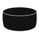 Pouf Ottoman nero H 23x53 Ø cm