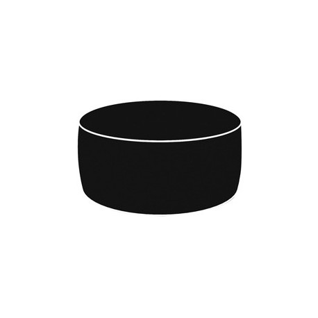 Pouf Ottoman nero H 23x53 Ø cm