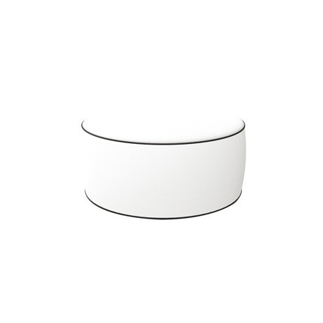 Pouf Ottoman bianco H 23x53 Ø cm