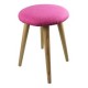 Sgabello KD in legno Ø 30,5 x 43,5h cm fuxia