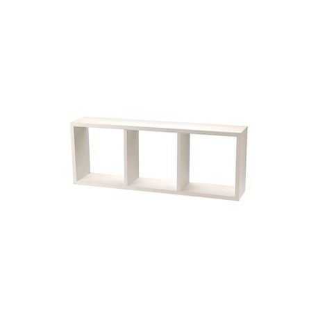 Scaffale cubo 3 ripiani MDF 30x15x80H cm Bianco