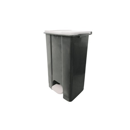 Contenitore mobile a pedale in plastica riciclata Ecoconti 80lt grigio e bianco