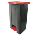 Contenitore mobile a pedale in plastica riciclata Ecoconti 80lt grigio e rosso