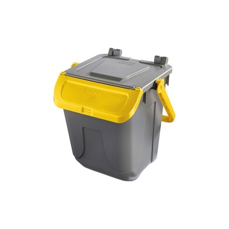 Contenitore portarifiuti Ecology 25Lt c/sportello e maniglione giallo