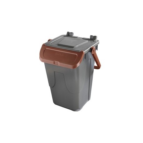 Contenitore portarifiuti Ecology 35Lt c/sportello e maniglione bruno