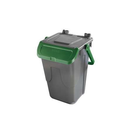 Contenitore portarifiuti Ecology 35Lt c/sportello e maniglione verde