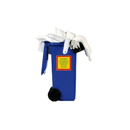 Kit assorbenza per usi universali in contenitore carrellato 120lt