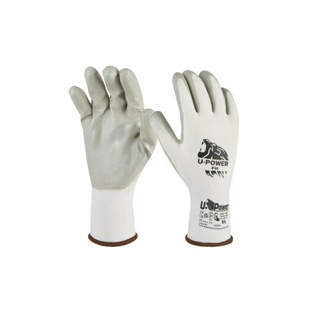 Guanti di protezione FIT taglia 10 bianco grigio c/polsino neroU-Power