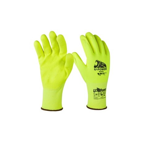 Guanti di protezione ICON taglia 08 giallo fluo c/polsino giallo U-Power