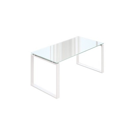 Scrivania direzionale 180X80cm cristallo/bianco - Swing 7020