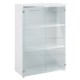 Armadio modulare con ante in vetro 90x41,6cm - H128,5cm Top bianco - Filing