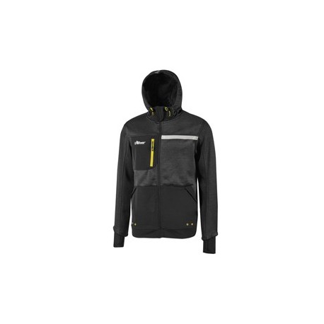 Felpa Galaxy Tg. L nero-giallo U-power