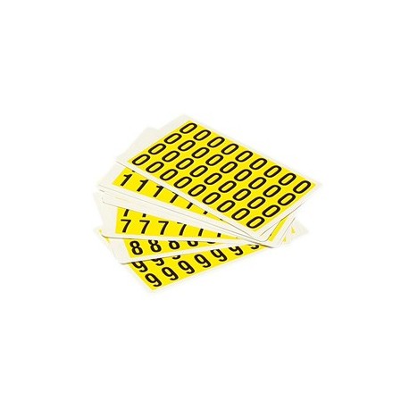 Numeri adesivi 0-9 19 x 14mm 36et/fg. nero/giallo Beaverswood