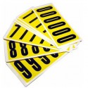 Numeri adesivi 0-9 90 x 38mm 6et/fg. nero/giallo Beaverswood
