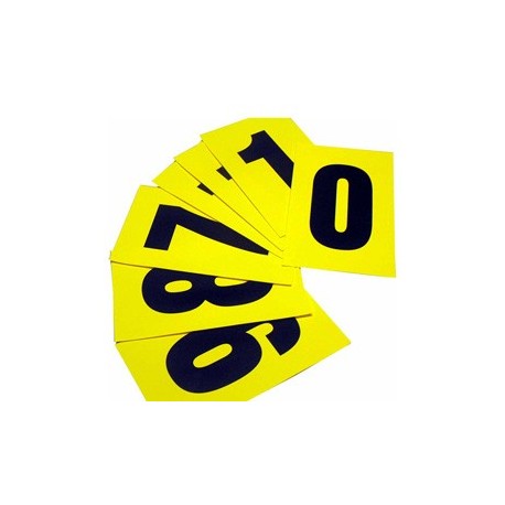 Numeri adesivi 0-9 230 x 140mm 1et/fg. nero/giallo Beaverswood