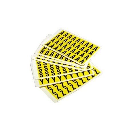 Lettere adesive A-Z 19 x 14mm 36et/fg. nero/giallo Beaverswood