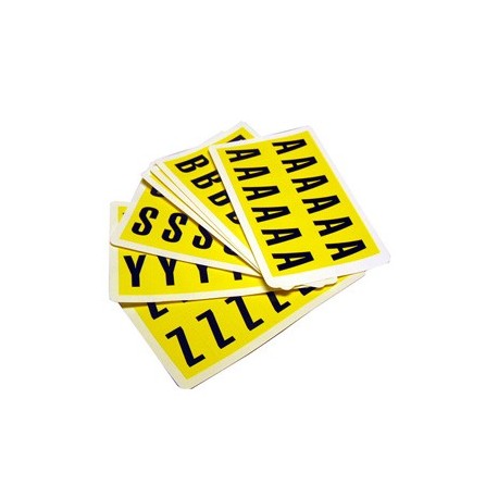 Lettere adesive A-Z 38 x 21mm 12et/fg. nero/giallo Beaverswood