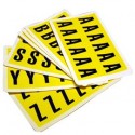 Lettere adesive A-Z 38 x 21mm 12et/fg. nero/giallo Beaverswood