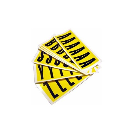 Lettere adesive A-Z 90 x 38mm 6et/fg. nero/giallo Beaverswood