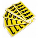 Lettere adesive A-Z 90 x 38mm 6et/fg. nero/giallo Beaverswood