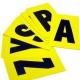 Lettere adesive A-Z 230 x 140mm 1et/fg. nero/giallo Beaverswood