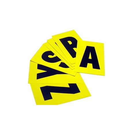 Lettere adesive A-Z 230 x 140mm 1et/fg. nero/giallo Beaverswood
