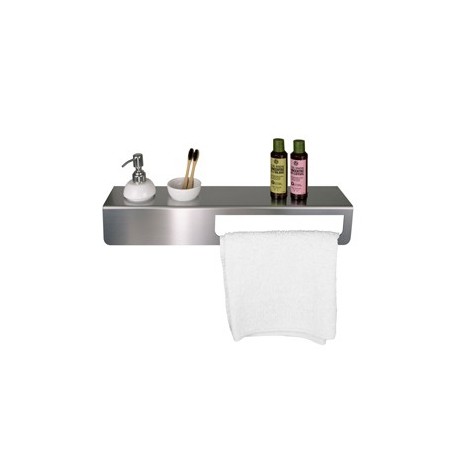 Mensola con portasalviette in acciaio inox satinato Laminart