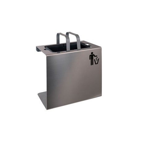 Portarifiuti a muro in acciaio inox satinato 6Lt Laminart