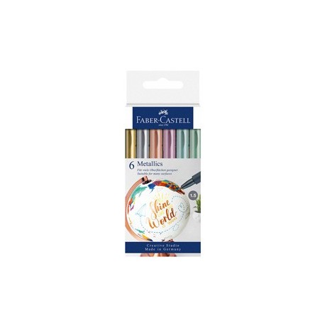 Astuccio 6 marcatori metallics colori assoriti Faber-Castell
