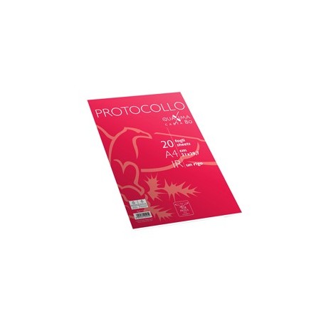 Fogli protocollo A4 Quaxima 1rigo 20fg 80gr Pigna