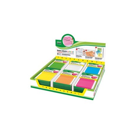 Box memo stick expo 72 pz assortiti+72 pz trasp.+72 pz giallo Lebez