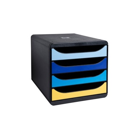 Cassettiera A4 4 cassetti BIG-BOX nero/multicolore Bee Blue Exacompta