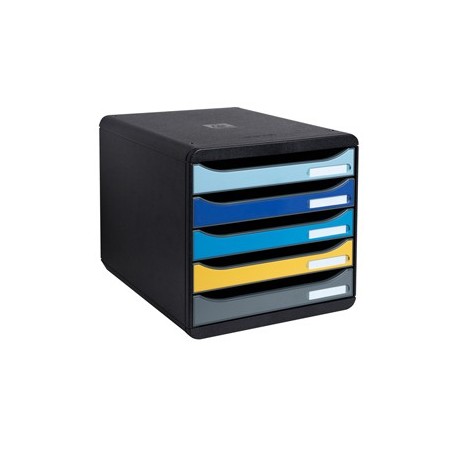 Cassettiera A4 5 cassetti BIG-BOX PLUS nero/multicolore Bee Blue Exacompta