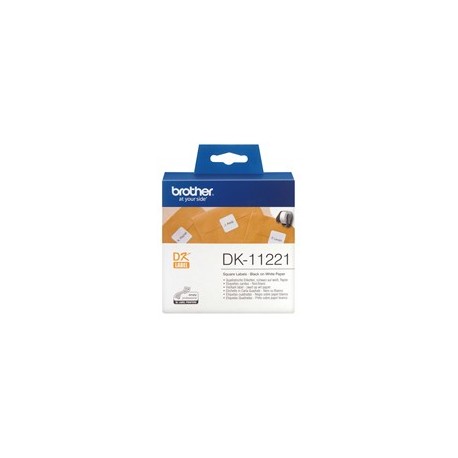 ROTOLO 1000 ETICHETTE QUADRATE 23X23MM NERO/BIANCO IN CARTA