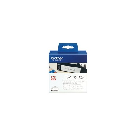 ROTOLO ETICHETTA CONTINUA 62MMX30,48MT NERO/BIANCO