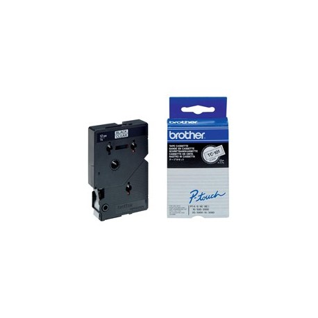 NASTRI SERIE TC DA 12 MM - COLORE NASTRO: TRASPARENTE - COLORE SCRITTA: NERO