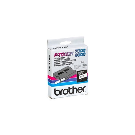 NASTRO BROTHER TX-221 9MM BIANCO/NERO