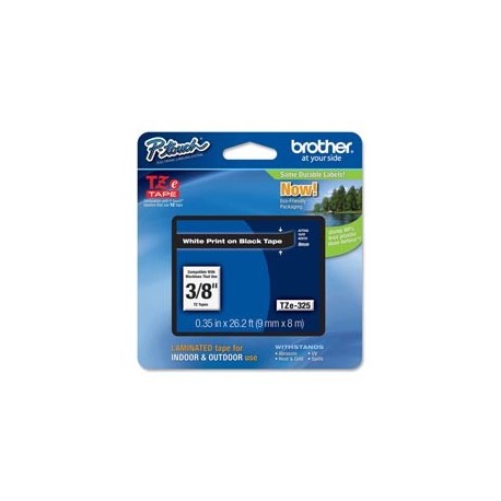 NASTRO LAMINATO BROTHER TZE-325 9MMx8MT BIANCO/NERO