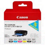 CONF. MULTIPACK CARTUCCIA INCHIOSTRO PGI-550/CLI-551 PGBK/C/M/Y/BK/GY