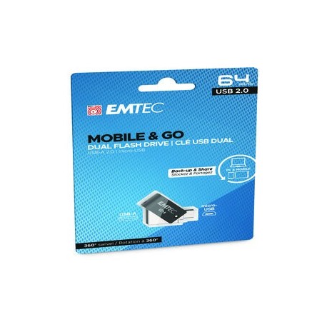 Emtec Dual USB2.0 micro-USB T260 64GB