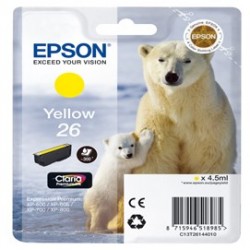 CARTUCCIA GIALLO EPSON CLARIA PREMIUM SERIE 26/ORSO POLARE IN BLISTER RS