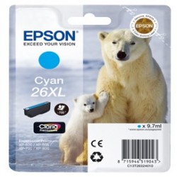 CARTUCCIA CIANO EPSON CLARIA PREMIUM, SERIE 26XL/ORSO POLARE, IN BLISTER
