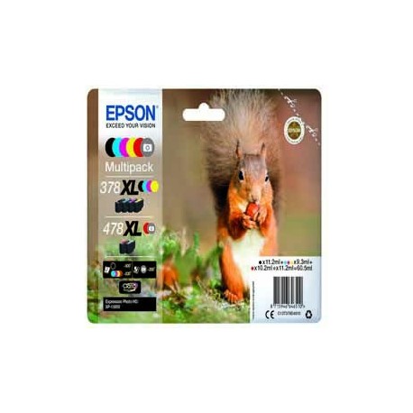 CONF. 6 CARTUCCE INK MULTIPACK 1 PER COLORE 378XL + 478XL SCOIATTOLO