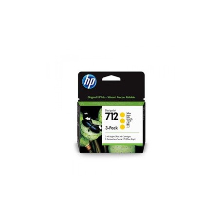 Confezione da 3 cartucce di inchiostro HP giallo DesignJet HP 712 da 29 ml