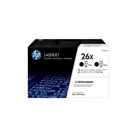 CONFEZIONE DA 2 CARTUCCE TONER NERO ALTA CAPACITA' HP26X