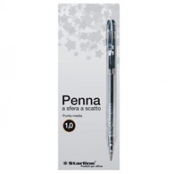 SCATOLA 20 PENNE SFERA SCATTO NERO 1.0mm STARLINE