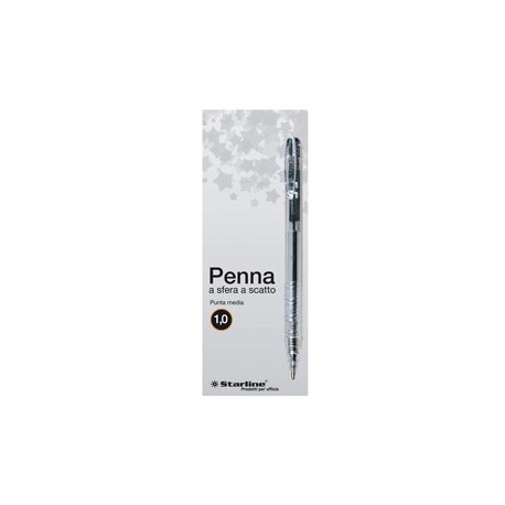 SCATOLA 20 PENNE SFERA SCATTO NERO 1.0mm STARLINE