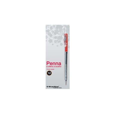 SCATOLA 20 PENNE SFERA SCATTO ROSSO 1.0mm STARLINE